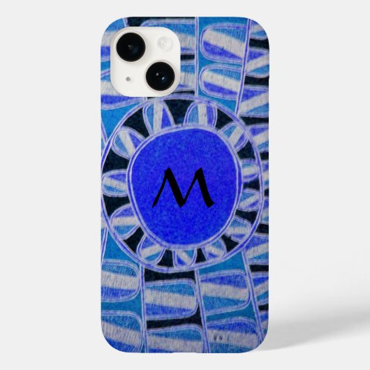 SUN SOLAR ENERGY MONOGRAM Blue White Black Case-Mate iPhone Case (Achterkant)