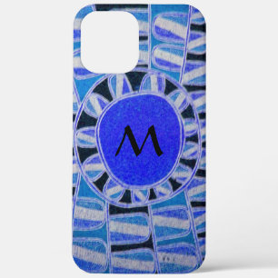 SUN SOLAR ENERGY MONOGRAM Blue White Black iPhone 12 Pro Max Hoesje