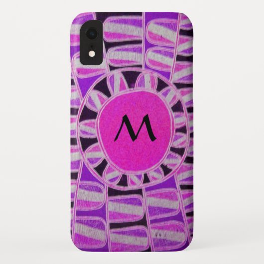 SUN SOLAR ENERGY MONOGRAM Pink Paars Black Case-Mate iPhone Case (Achterkant)