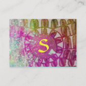 SUN SOLAR ENERGY MONOGRAM roze fuchsie zwart Visitekaartje (Achterkant)