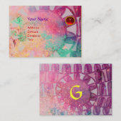 SUN SOLAR ENERGY RED RUBY MONOGRAM roze groen Visitekaartje (Voorkant / Achterkant)