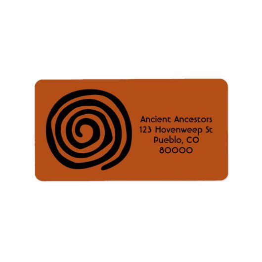 Sun Spiral Native American Petroglyph Symbol Etiket (Voorkant)