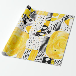 Sun Spirit: gele en inheemse patronen Cadeaupapier