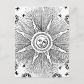 Sun Stars Antiek Nachtlucht Middeleeuwse Zodiac Briefkaart (Voorkant)
