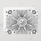 Sun Stars Antiek Nachtlucht Middeleeuwse Zodiac Briefkaart (Voorkant / Achterkant)