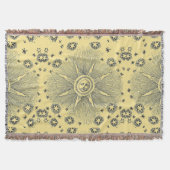 Sun Stars Antiek Nachtlucht Middeleeuwse Zodiac Deken (Voorkant)