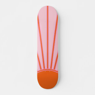Sun Sunrise Pastel roze en Oranje zon Skateboard