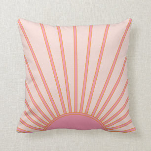 Sun Sunrise Pink Abstract Retro Sunshine Kussen