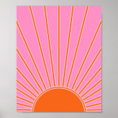 Sun Sunrise roze en Oranje Boho Sunshine Poster (Voorkant)