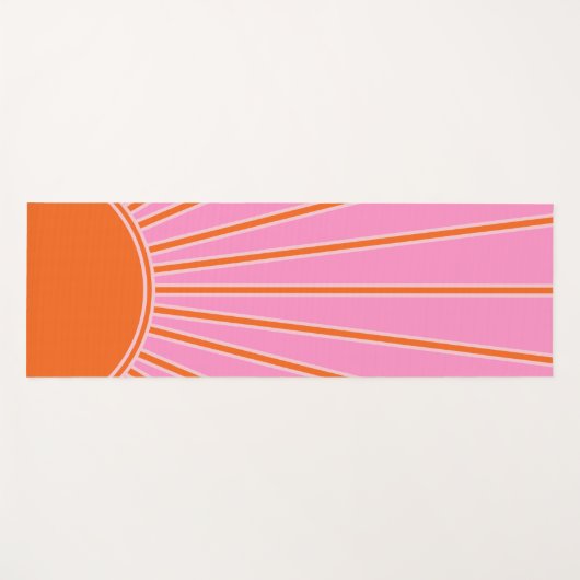 Sun Sunrise roze en Oranje  Boho Sunshine Yogamat (Voorkant (horizontaal))