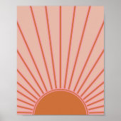 Sun Sunrise Terracotta Earth Tones Sunshine Poster (Voorkant)