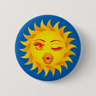 Sun Symbol - Sun Kust Ronde Button 5,7 Cm