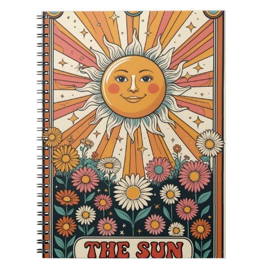 Sun Tarot Notebook, Boho Sun Journal (Devant)