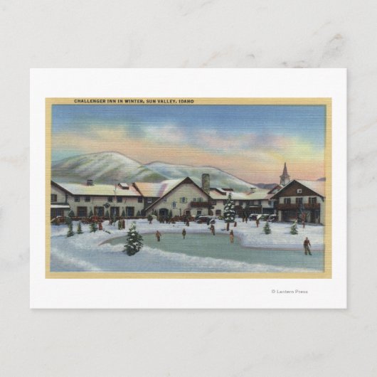 Sun Valley, ID - Challenger Inn in Winter Briefkaart (Voorkant)