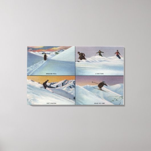 Sun Valley, ID - Ski Canvas Afdruk (Voorkant)