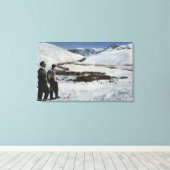 Sun Valley, ID - Winter Scene of Sun Valley Canvas Afdruk (Insitu (Houten vloer))