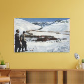 Sun Valley, ID - Winter Scene of Sun Valley Canvas Afdruk (Insitu (Woonkamer))