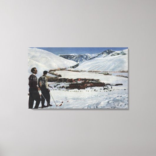 Sun Valley, ID - Winter Scene of Sun Valley Canvas Afdruk (Voorkant)