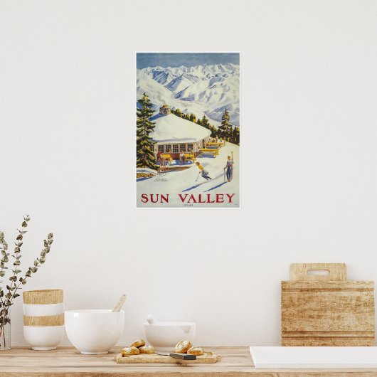 Sun Valley, Idaho, affiche de ski (Cuisine)