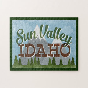 Sun Valley Idaho Fun Retro Snowy Mountains Legpuzzel