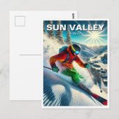 Sun Valley Idaho Skiër Briefkaart (Voorkant / Achterkant)