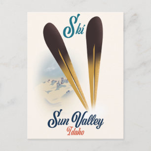 Sun Valley Idaho vintage stijl ski poster Briefkaart
