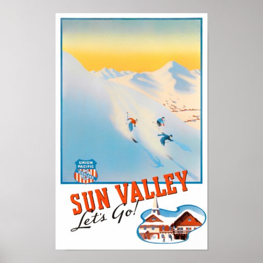 Sun Valley vintage-poster Poster (Voorkant)