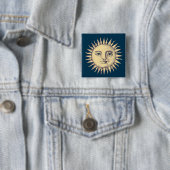 Sun Vierkante Button 5,1 Cm (In situ)