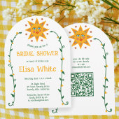 Sun & Vines Boho Arch Whimsical CUSTOM QR Bridal Kaart