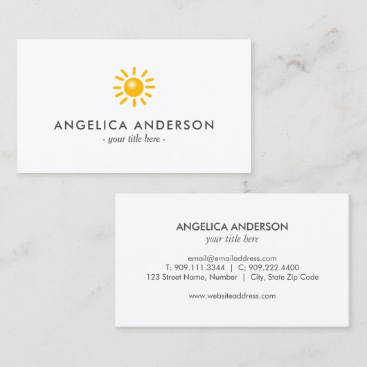 Sun Visitekaartje (Voorkant / Achterkant)