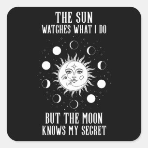 Sun Watch Moon kent Secret Vierkante Sticker