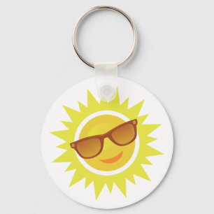 Sun Wearing Sunglazen Sleutelhanger