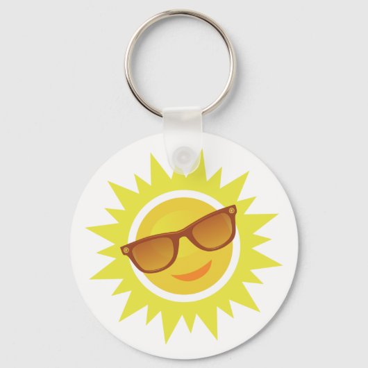 Sun Wearing Sunglazen Sleutelhanger (Voorkant)