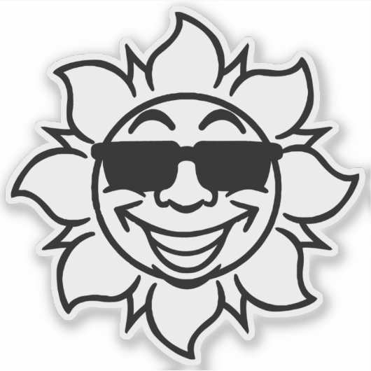 Sun with Sunglasses Sticker (Voorkant)