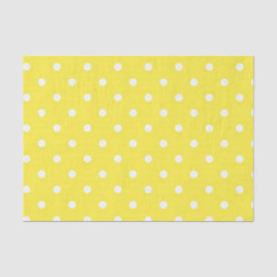 Sun Yellow en White Polka Dots Tissuepapier