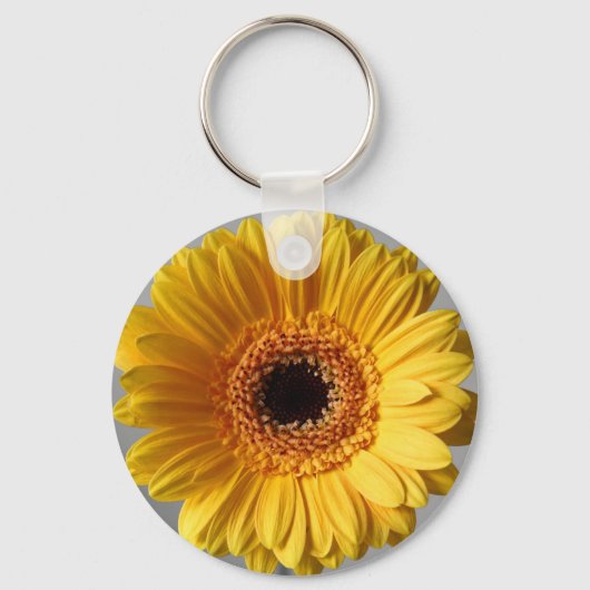 Sun Yellow Gerbera Sleutelhanger (Voorkant)