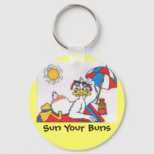 Sun Your Buns Vacation Humor Sleutelhanger