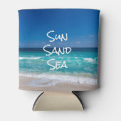 Sun Zand Zee Tropical Beach Turquoise Water Blikjeskoeler (Voorkant)