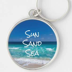Sun Zand Zee Tropical Beach Turquoise Water Sleutelhanger