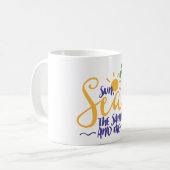 Sun zee het zand en ik koffiemok (Voorkant links)