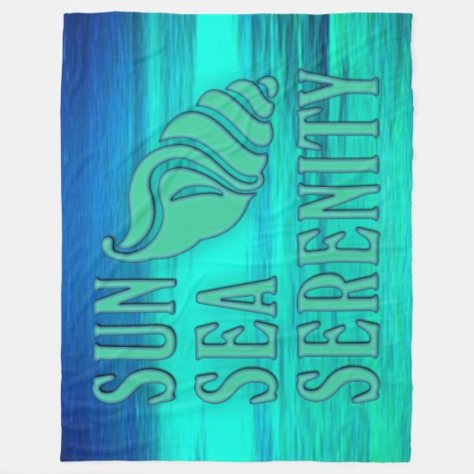 Sun Zee Serenity Tropical Seashell Beach Scene Fleece Deken (Voorkant)