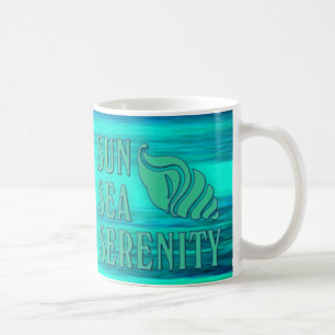 Sun Zee Serenity Tropical Seashell Beach Scene Koffiemok
