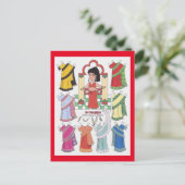 Sunanda, Carte postale de poupée papier pour fille (Debout devant)