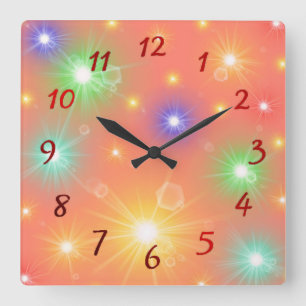 sunbathe vele vrolijke digitale feestdag vierkante klok