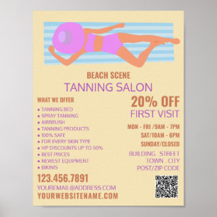 Sunbather, Tanning Salon Adverteren Poster