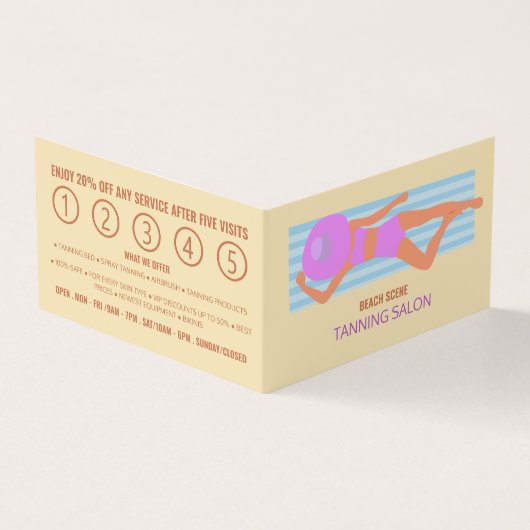 Sunbather, Tanning Salon, een gedetailleerde Loyal Visitekaartjes (Buitenkant)
