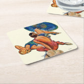 Sunbathers Vierkante Kartonnen Onderzetter (Schuin)