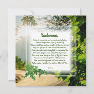"Sunbeams" Carte Christian Poem Note