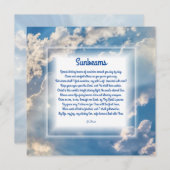 "Sunbeams" Carte Christian Poem Note (Devant / Derrière)