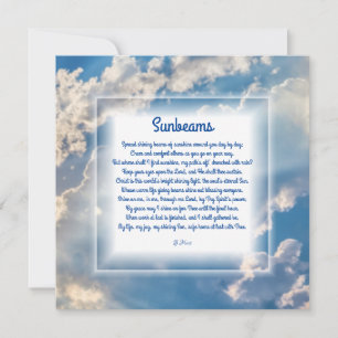 "Sunbeams" Carte Christian Poem Note